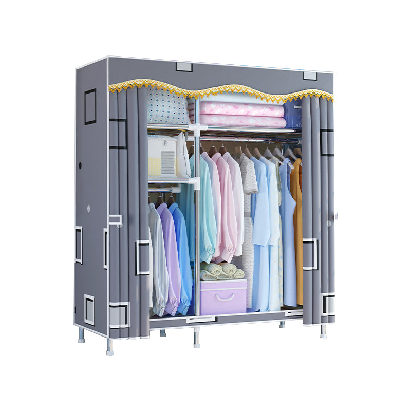 Armario de armario de estilo moderno Armario de dormitorio de metal con estantes