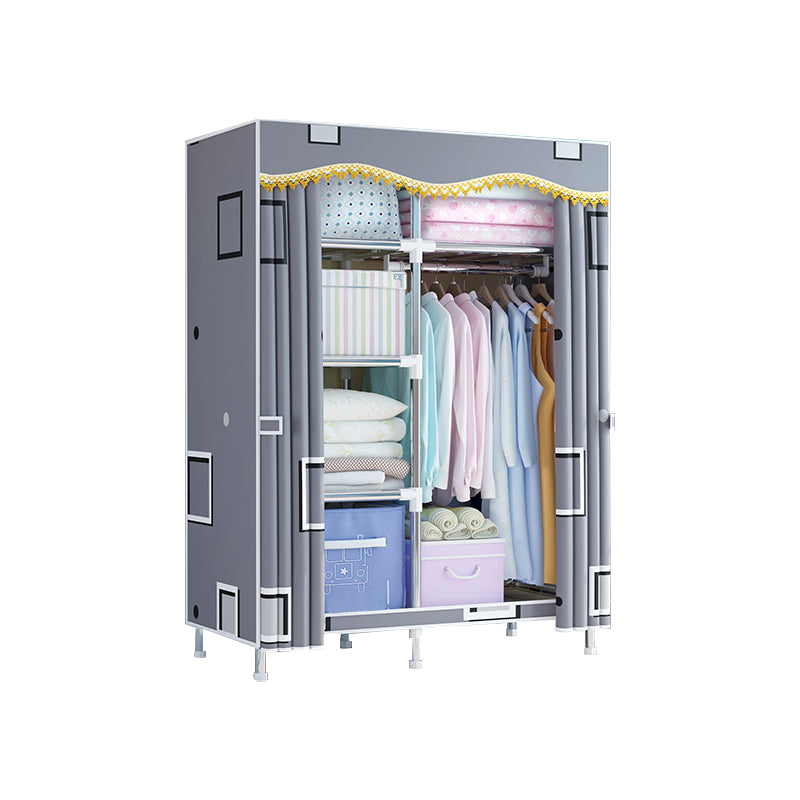 Armario de armario de estilo moderno Armario de dormitorio de metal con estantes