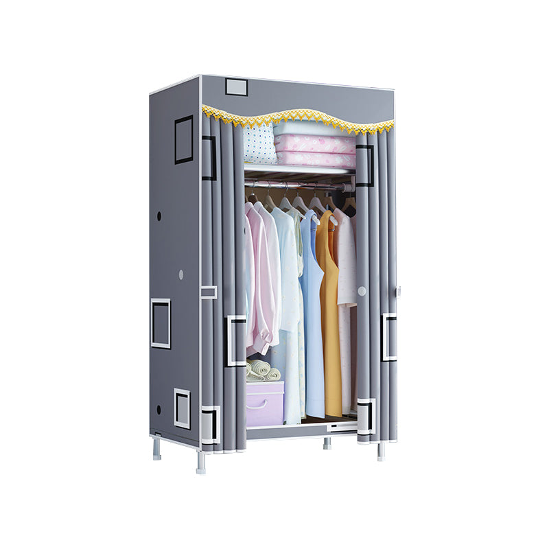 Armario de armario de estilo moderno Armario de dormitorio de metal con estantes