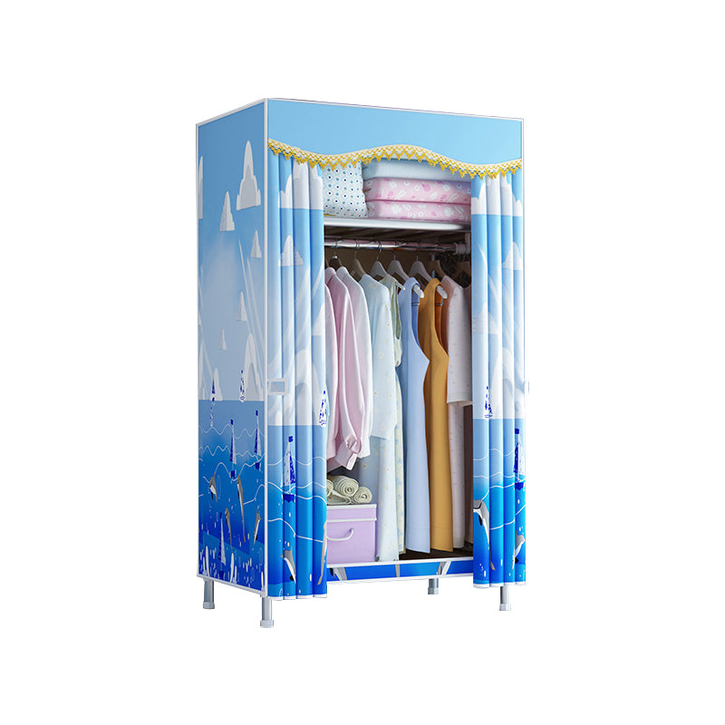 Armario de armario de estilo moderno Armario de dormitorio de metal con estantes