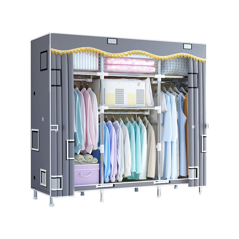 Armario de armario de estilo moderno Armario de dormitorio de metal con estantes