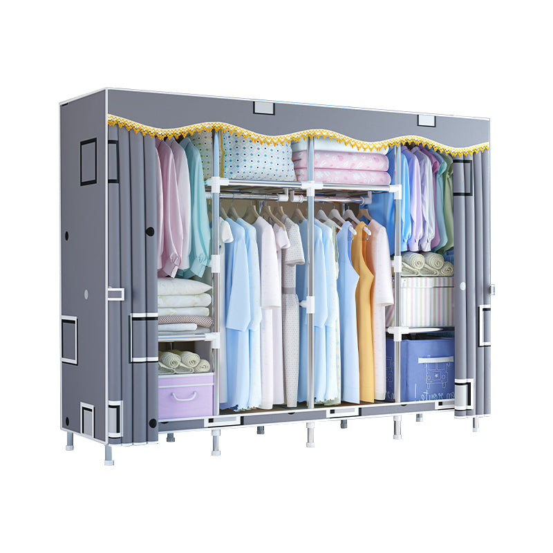 Armario de armario de estilo moderno Armario de dormitorio de metal con estantes