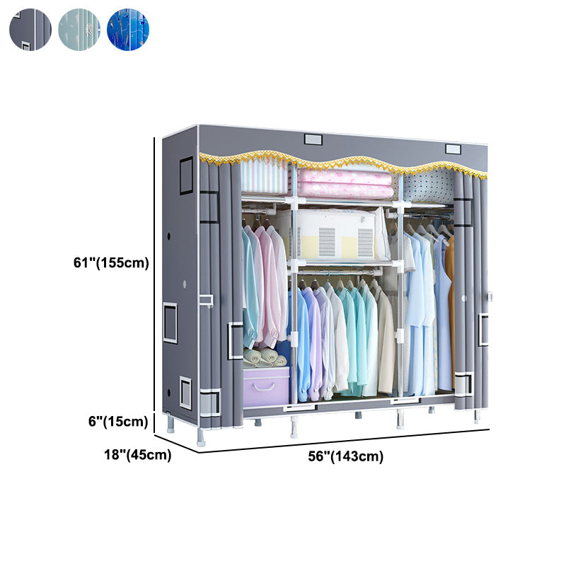 Armario de armario de estilo moderno Armario de dormitorio de metal con estantes