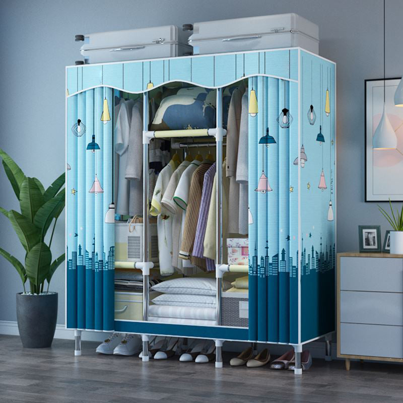 Modern Style Bedroom Wardrobe Armoire Metal Wardrobe Closet with Legs Clearhalo 'Armoires & Wardrobes' 'armoires_wardrobes' 'Bedroom Furniture' 'furn' 'furn_armoires_wardrobes' 'Furniture' 5749988