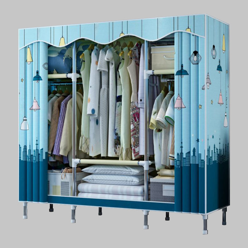 Modern Style Bedroom Wardrobe Armoire Metal Wardrobe Closet with Legs Clearhalo 'Armoires & Wardrobes' 'armoires_wardrobes' 'Bedroom Furniture' 'furn' 'furn_armoires_wardrobes' 'Furniture' 5749992