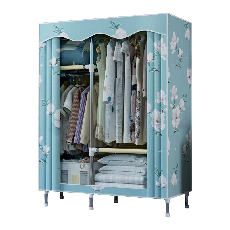 Modern Style Bedroom Wardrobe Armoire Metal Wardrobe Closet with Legs 40"L x 18"W x 67"H Green Clearhalo 'Armoires & Wardrobes' 'armoires_wardrobes' 'Bedroom Furniture' 'furn' 'furn_armoires_wardrobes' 'Furniture' 5750004