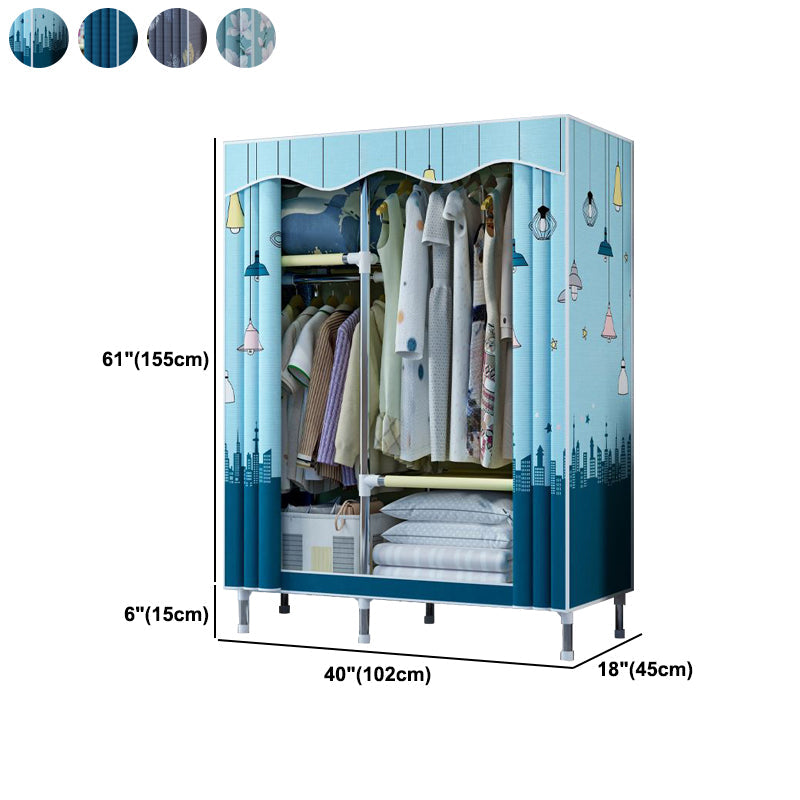 Modern Style Bedroom Wardrobe Armoire Metal Wardrobe Closet with Legs Clearhalo 'Armoires & Wardrobes' 'armoires_wardrobes' 'Bedroom Furniture' 'furn' 'furn_armoires_wardrobes' 'Furniture' 5750019