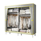 Contemporary Style Wardrobe Steel Wardrobe Closet with Shelves 59.1"L x 17.7"W x 63"H Grey Clearhalo 'Armoires & Wardrobes' 'armoires_wardrobes' 'Bedroom Furniture' 'furn' 'furn_armoires_wardrobes' 'Furniture' 5750077