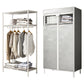 Contemporary Style Wardrobe Steel Wardrobe Closet with Shelves 35.4"L x 17.7"W x 63"H Grey Clearhalo 'Armoires & Wardrobes' 'armoires_wardrobes' 'Bedroom Furniture' 'furn' 'furn_armoires_wardrobes' 'Furniture' 5750078