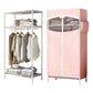Contemporary Style Wardrobe Steel Wardrobe Closet with Shelves 35.4"L x 17.7"W x 63"H Pink Clearhalo 'Armoires & Wardrobes' 'armoires_wardrobes' 'Bedroom Furniture' 'furn' 'furn_armoires_wardrobes' 'Furniture' 5750081