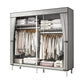 Contemporary Style Wardrobe Steel Wardrobe Closet with Shelves 47"L x 18"W x 63"H Grey Clearhalo 'Armoires & Wardrobes' 'armoires_wardrobes' 'Bedroom Furniture' 'furn' 'furn_armoires_wardrobes' 'Furniture' 5750083