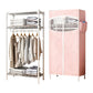Contemporary Style Wardrobe Steel Wardrobe Closet with Shelves 29.5"L x 18"W x 63"H Pink Clearhalo 'Armoires & Wardrobes' 'armoires_wardrobes' 'Bedroom Furniture' 'furn' 'furn_armoires_wardrobes' 'Furniture' 5750084