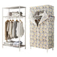 Contemporary Style Wardrobe Steel Wardrobe Closet with Shelves 35.4"L x 17.7"W x 63"H White Clearhalo 'Armoires & Wardrobes' 'armoires_wardrobes' 'Bedroom Furniture' 'furn' 'furn_armoires_wardrobes' 'Furniture' 5750087
