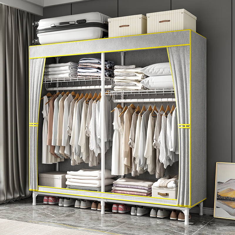 Contemporary Style Wardrobe Steel Wardrobe Closet with Shelves Clearhalo 'Armoires & Wardrobes' 'armoires_wardrobes' 'Bedroom Furniture' 'furn' 'furn_armoires_wardrobes' 'Furniture' 5750096