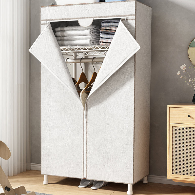 Contemporary Style Wardrobe Steel Wardrobe Closet with Shelves Clearhalo 'Armoires & Wardrobes' 'armoires_wardrobes' 'Bedroom Furniture' 'furn' 'furn_armoires_wardrobes' 'Furniture' 5750098