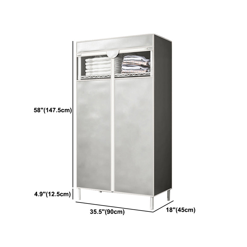 Contemporary Style Wardrobe Steel Wardrobe Closet with Shelves Clearhalo 'Armoires & Wardrobes' 'armoires_wardrobes' 'Bedroom Furniture' 'furn' 'furn_armoires_wardrobes' 'Furniture' 5750103