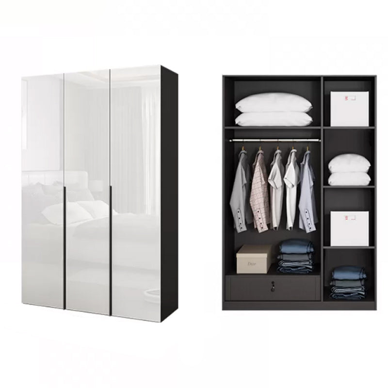 Modern Style Wardrobe Armoire Wood Wardrobe Closet with 1-drawer