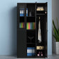 Contemporary Style Wardrobe Metal Home Wardrobe Closet with Doors 38.2"L x 19.7"W x 72.8"H Black 3 Clearhalo 'Armoires & Wardrobes' 'armoires_wardrobes' 'Bedroom Furniture' 'furn' 'furn_armoires_wardrobes' 'Furniture' 5750152