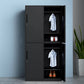 Contemporary Style Wardrobe Metal Home Wardrobe Closet with Doors 35"L x 20"W x 73"H Black 4 Clearhalo 'Armoires & Wardrobes' 'armoires_wardrobes' 'Bedroom Furniture' 'furn' 'furn_armoires_wardrobes' 'Furniture' 5750157