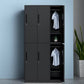 Contemporary Style Wardrobe Metal Home Wardrobe Closet with Doors 35"L x 20"W x 73"H Black 6 Clearhalo 'Armoires & Wardrobes' 'armoires_wardrobes' 'Bedroom Furniture' 'furn' 'furn_armoires_wardrobes' 'Furniture' 5750161