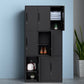 Contemporary Style Wardrobe Metal Home Wardrobe Closet with Doors 35.4"L x 15.7"W x 72.8"H Black 9 Clearhalo 'Armoires & Wardrobes' 'armoires_wardrobes' 'Bedroom Furniture' 'furn' 'furn_armoires_wardrobes' 'Furniture' 5750165