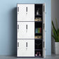 Contemporary Style Wardrobe Metal Home Wardrobe Closet with Doors 35.4"L x 15.7"W x 72.8"H White-Gray 9 Clearhalo 'Armoires & Wardrobes' 'armoires_wardrobes' 'Bedroom Furniture' 'furn' 'furn_armoires_wardrobes' 'Furniture' 5750167