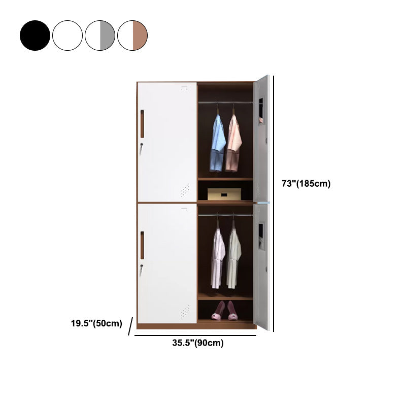 Contemporary Style Wardrobe Metal Home Wardrobe Closet with Doors Clearhalo 'Armoires & Wardrobes' 'armoires_wardrobes' 'Bedroom Furniture' 'furn' 'furn_armoires_wardrobes' 'Furniture' 5750171