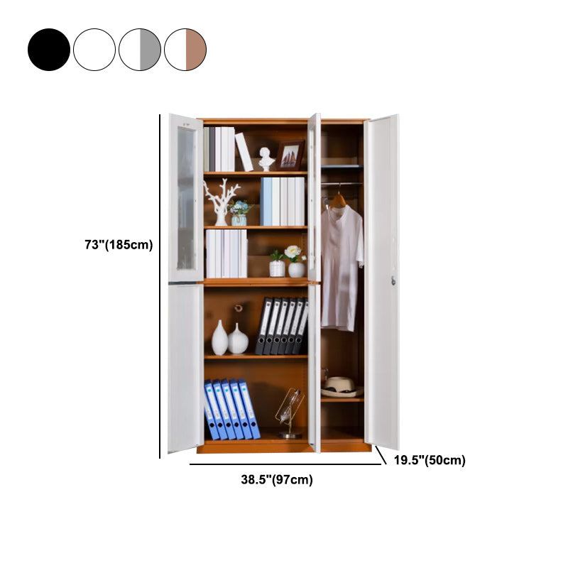 Contemporary Style Wardrobe Metal Home Wardrobe Closet with Doors Clearhalo 'Armoires & Wardrobes' 'armoires_wardrobes' 'Bedroom Furniture' 'furn' 'furn_armoires_wardrobes' 'Furniture' 5750173