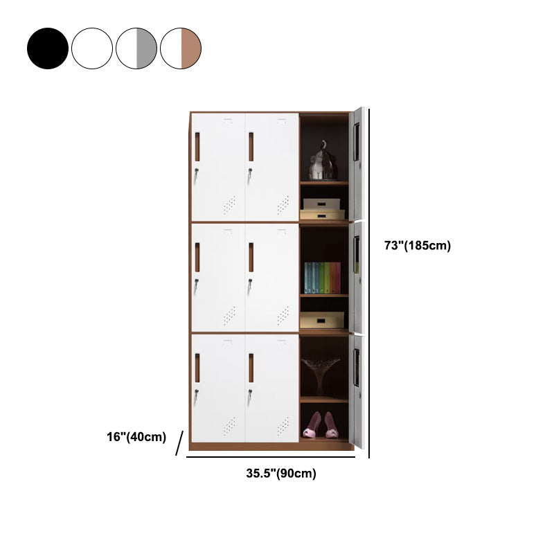 Contemporary Style Wardrobe Metal Home Wardrobe Closet with Doors Clearhalo 'Armoires & Wardrobes' 'armoires_wardrobes' 'Bedroom Furniture' 'furn' 'furn_armoires_wardrobes' 'Furniture' 5750174