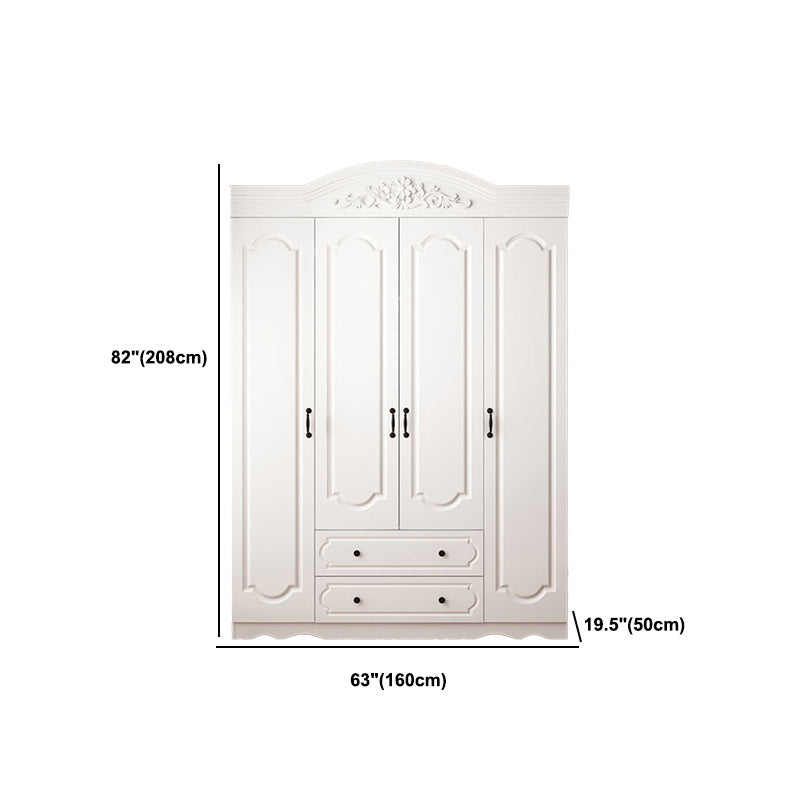 Franse landkledingkast Wood Soft Close Door Garderobe Closet met 2 la