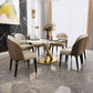 Luxurious Sintered Stone Top Dining Set Rectangular 1/4/5/7 Pieces Dinette Table Set