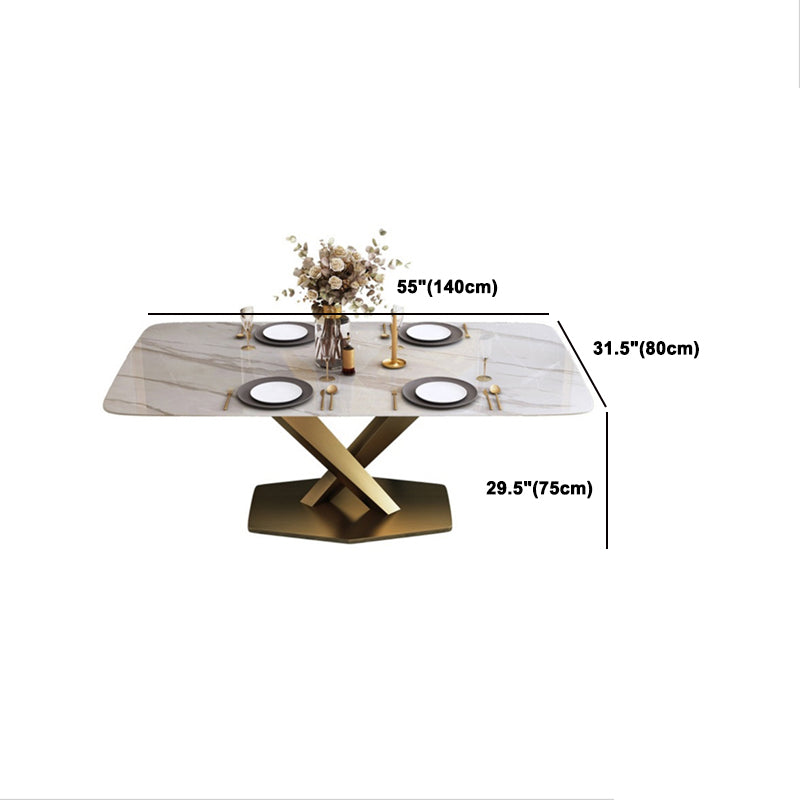 Luxurious Sintered Stone Top Dining Set Rectangular 1/4/5/7 Pieces Dinette Table Set