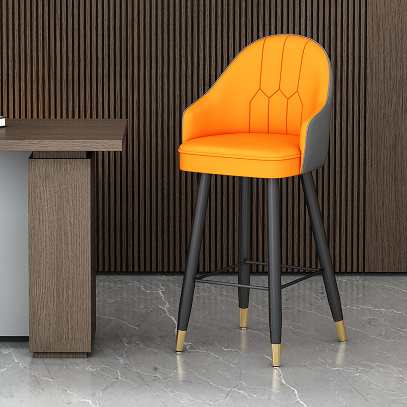 Tabourets de bar de siège à godet moderne faux en cuir bas du dos bas du dos