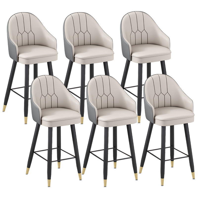 Tabourets de bar de siège à godet moderne faux en cuir bas du dos bas du dos