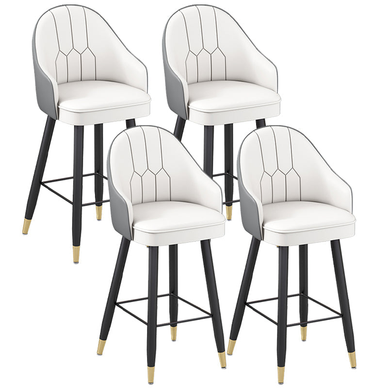 Tabourets de bar de siège à godet moderne faux en cuir bas du dos bas du dos