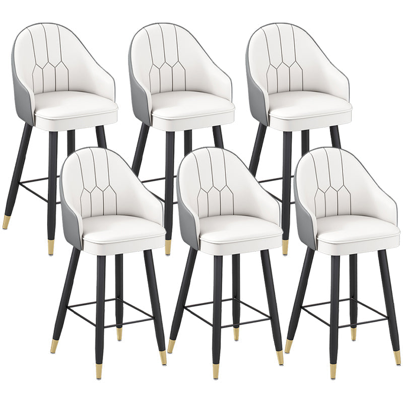 Tabourets de bar de siège à godet moderne faux en cuir bas du dos bas du dos