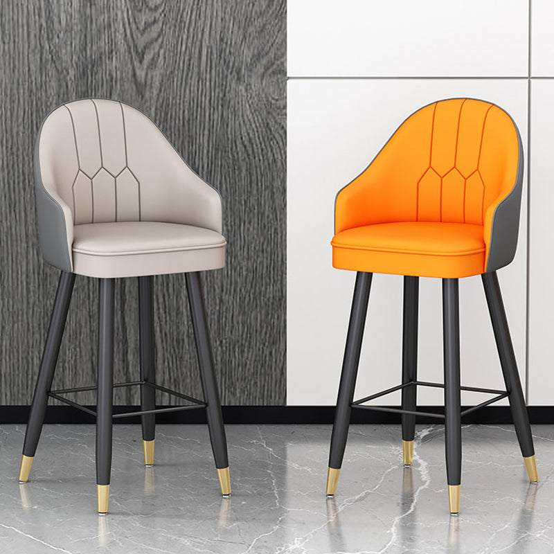 Tabourets de bar de siège à godet moderne faux en cuir bas du dos bas du dos