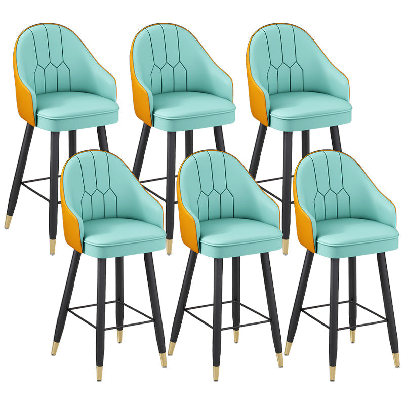 Tabourets de bar de siège à godet moderne faux en cuir bas du dos bas du dos