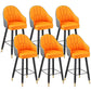 Tabourets de bar de siège à godet moderne faux en cuir bas du dos bas du dos