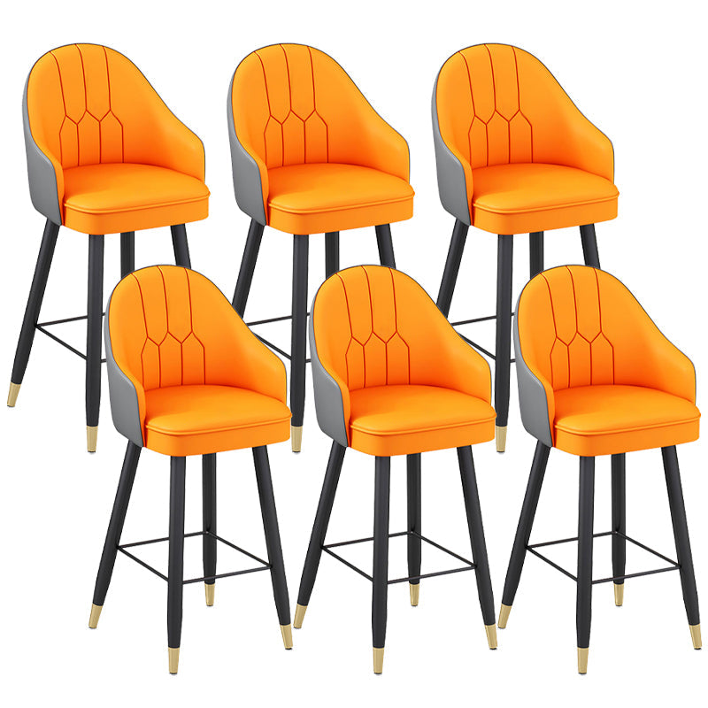 Tabourets de bar de siège à godet moderne faux en cuir bas du dos bas du dos