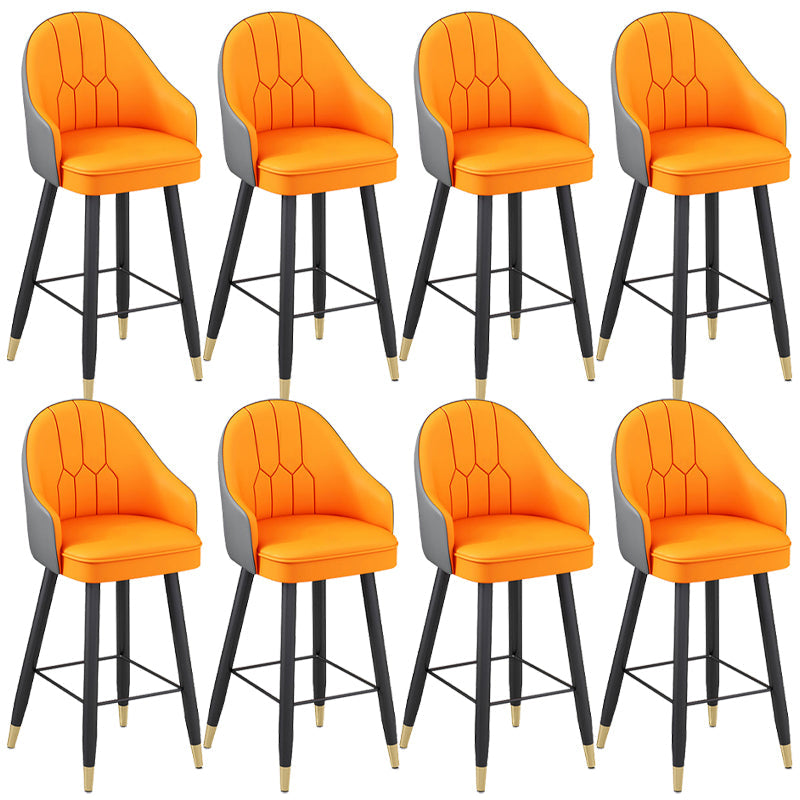 Tabourets de bar de siège à godet moderne faux en cuir bas du dos bas du dos