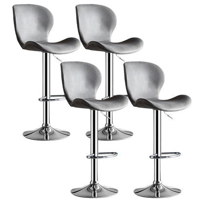 Scandinavian Metal Stool Faux Leather Counter Stool in Matte Finish for Indoor