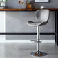 Scandinavian Metal Stool Faux Leather Counter Stool in Matte Finish for Indoor