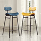 Faux Leather Bar Stools Scandinavian Low Back Armless Barstool with 4 Iron Legs Clearhalo 'Bar Furniture' 'Bar Stools' 'bar_stools' 'furn' 'furn_bar_stools' 'Furniture' 'Kitchen & Dining Furniture' 5750584