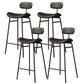 Faux Leather Bar Stools Scandinavian Low Back Armless Barstool with 4 Iron Legs Black Black 4 Piece Set Clearhalo 'Bar Furniture' 'Bar Stools' 'bar_stools' 'furn' 'furn_bar_stools' 'Furniture' 'Kitchen & Dining Furniture' 5750586