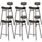 Faux Leather Bar Stools Scandinavian Low Back Armless Barstool with 4 Iron Legs Black Black 6 Piece Set Clearhalo 'Bar Furniture' 'Bar Stools' 'bar_stools' 'furn' 'furn_bar_stools' 'Furniture' 'Kitchen & Dining Furniture' 5750588