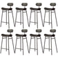 Faux Leather Bar Stools Scandinavian Low Back Armless Barstool with 4 Iron Legs Black Black 8 Piece Set Clearhalo 'Bar Furniture' 'Bar Stools' 'bar_stools' 'furn' 'furn_bar_stools' 'Furniture' 'Kitchen & Dining Furniture' 5750589