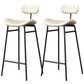 Faux Leather Bar Stools Scandinavian Low Back Armless Barstool with 4 Iron Legs White Black 2 Piece Set Clearhalo 'Bar Furniture' 'Bar Stools' 'bar_stools' 'furn' 'furn_bar_stools' 'Furniture' 'Kitchen & Dining Furniture' 5750593