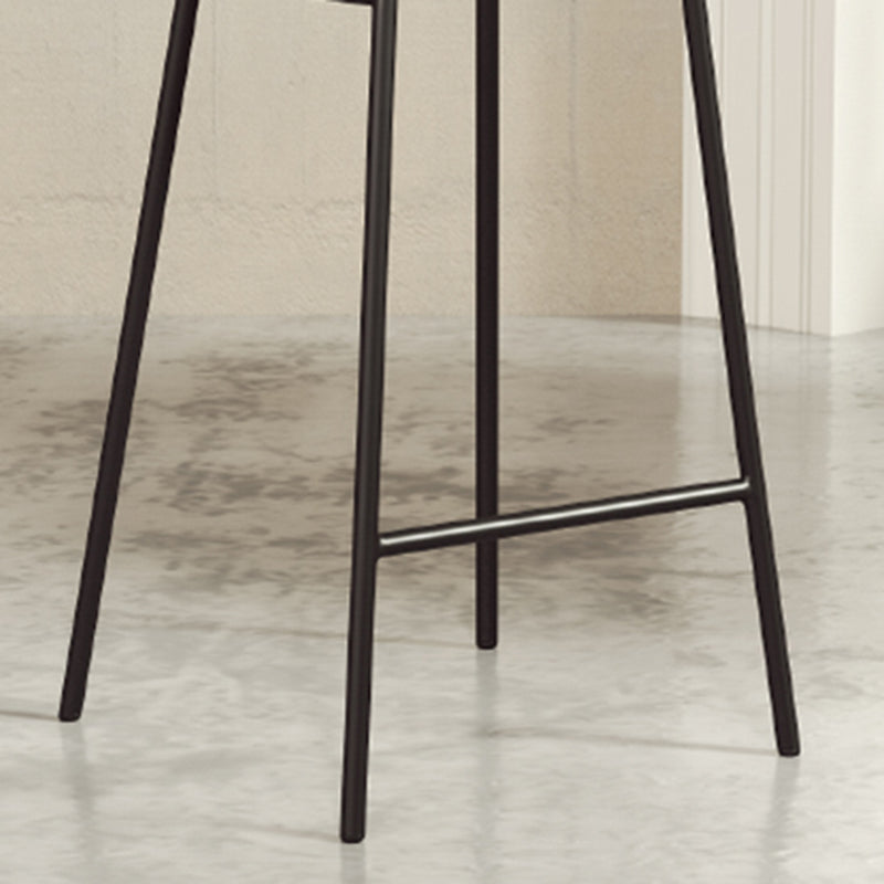 Faux Leather Bar Stools Scandinavian Low Back Armless Barstool with 4 Iron Legs Clearhalo 'Bar Furniture' 'Bar Stools' 'bar_stools' 'furn' 'furn_bar_stools' 'Furniture' 'Kitchen & Dining Furniture' 5750594