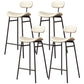 Faux Leather Bar Stools Scandinavian Low Back Armless Barstool with 4 Iron Legs White Black 4 Piece Set Clearhalo 'Bar Furniture' 'Bar Stools' 'bar_stools' 'furn' 'furn_bar_stools' 'Furniture' 'Kitchen & Dining Furniture' 5750595